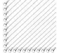 saerryor 50 Pcs Stainless Steel Chains Bulk Necklace Chain Bulk for Jewelry, 1.6 mm Thin Chain Necklace Silver Cable Chains for Necklace Making Supplies, 18" 20" Length