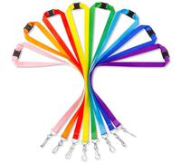 saerryor 8/16 PCS Rainbow Breakaway Neck Lanyards for ID Name Badge Cards | Soft Polyester Fabric, with Oval Metal Clasp, Multi-color Packs, Quick Release Safety Clip, Ideal for School, Office, Events