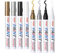 saerryor 8 Pack Oil-Based Paint Pens,4 Colours Waterproof Paint Markers with 2.0mm Medium Tip for Rock Painting,Ceramic,Glass,Fabric,Metal,Wood,Mugs,Tyre,DIY Craft Art Supplies