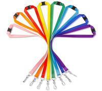 saerryor 8PCS Breakaway Lanyard for Card Holders, Quick Release Lanyards with Safety Breakaway Clip and Oval Clasp, Durable Rainbow Neck Safety Lanyards Straps for Name Badge Holders without Holders