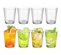 saerryor 8Pcs Reusable Plastic Tumblers, 270ml Plastic Cups for Kids and Adults, Clear Acrylic Drinking Tumblers for Home Picnic Party - Unbreakable & Stackable