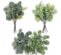 Saerryor Artificial Eucalyptus Stems - 24Pc Faux Greenery Leaves Branch 11.4" - Bulk Flower Arrangement for Holiday, Party, Wedding Decor