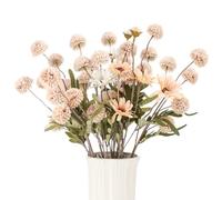 saerryor Artificial Flowers Hydrangea Bouquet 8 Pack Silk Chrysanthemum Small Ball Flowers & 2 Pack Artificial Daisy Flowers Fake Flowers Realistic Flower for Home Office Party Decor