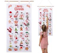 saerryor Christmas Advent Calendar, 2025 Fabric Hanging Christmas Advent Calendar with 24 Pockets, for Wall Door Decoration, Holiday Countdown