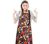 saerryor Dog Grooming Aprons with Pockets for Women Men, Paw Prints