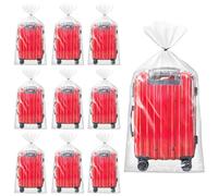 saerryor Extra Large Clear Plastic Storage Bags, 10 PCS Heavy Duty Suitcase Storage bag 90 x 120 CM with Ribbons Dustproof Clear Bags for Suitcase, Quilts, Chair, Plush Toys, Furniture