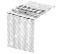 saerryor Glitter Disco Party Table Runner, 30x275cm Silver Table Cloths Party Tablecloth, Mirror Glitter Table Runner for 70s 80s Disco Theme Parties Decoration for Dance Birthday, Wedding