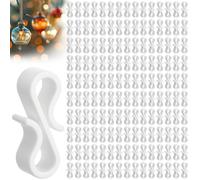 saerryor Gutter Hooks for Outdoor Lights,150 Pcs Mini Plastic S Gutter Clips for Hanging Outside String Lights,Icicle Fairy Lights,Christmas Tree Decorations,White