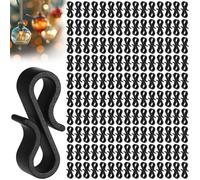 saerryor Gutter Hooks for Outdoor Lights,150 Pcs Mini Plastic S Gutter Clips for Hanging Outside String Lights,Icicle Fairy Lights,Christmas Tree Decorations,Black