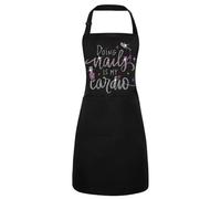 saerryor Nail Tech Apron for Women, Funny Apron with 2 Pockets, Doing Nails is My Caidio, Salon Gift, Adjustable Cosmetology Bib for Cooking Manicurist Technician Artist Cafe Kitchen