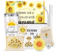 saerryor Sunflower Pamper Gifts for Women, Relaxing Spa Hamper with Bath Bombs & Insulated Mug, Birthday Gifts for Her, Mum Wife Girlfriend