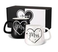 saerryor Wedding Gifts for Couples Friends Her Him Newlyweds,Engagement Bridal Gifts for Engage Wedding Anniversary,Mr and Mrs Ceramic Coffee Mugs for Bride Groom Husband Wife Parents