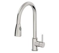 SÄUBER Kitchen Mono Mixer Tap Single Lever Pull Out Spray Spout Swivel Brushed Finish