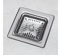 SÄUBER® Square 90mm Basket Strainer Waste Without Overflow For Kitchen Sink Stainless Steel Easy To Fit Durable Chrome
