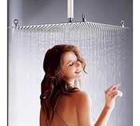 Saeuwtowy 20 inch Large Rainfall Shower Heads High Pressure Stainless Steel Bathroom Rainfall Shower Head Ultra-Thin Waterfall Full Body Cover Brushed Nickel Finish