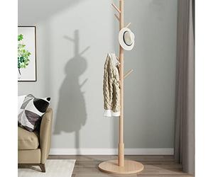 SAeWare Corner Hanger, Vintage Coat Rack Wood Coat Rack Placed for Hanging Meet The Daily Clothing Storage Needs Winter Clothes Will Not Fall Off,Yellow