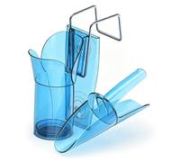 Saf-T-Scoop with Holder for Ice Buckets and Coolers, 20-24 oz Blue Plastic Scoop