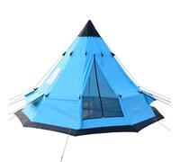 SAFACUS Teepee Tent for Adults, 5-6 Person Family Camping Tent, Blue, 12' x 12' Tower Post Bell Tent for Family Vacation