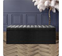 Safar 120Cm Wide Ottoman Storage Box - Black Naples With Storage