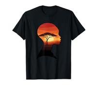 Safari Acacia Tree in African Sunset Silhouette T-Shirt