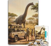 Safari Adventure with A Dinosaur Indoor Wooden Puzzle, Adults, 1000 Pieces | Jigsaw Puzzle for Adults: visual matching for a more organised build at your own pace.
