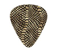 Safari African Black Gold Python Animal Skin Sepia,12 Pcs Guitar Pick,3 Different Thickness Plectrums for Acoustic Guitar Bass Ukulele (0.46mm 0.96mm 0.71mm)