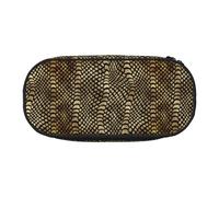 Safari African Black Gold Python Animal Skin Sepia,Small Pencil Case Large Capacity Pencil Pouch Office Stationery Organizer