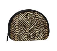 Safari African Black Gold Python Animal Skin SepiaSmall Makeup Sanitary Napkin Storage Bag,Women's Cosmetic Coin Purse