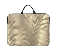 Safari African Gold Glam Zebra Animal Skin Sepia, 14 Inch Laptop Sleeve, Notebook Bag Laptop Case Sleeve Briefcase with Handle