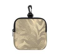 Safari African Gold Glam Zebra Animal Skin Sepia, Square Zipper Storage Bag, Neoprene Coin Purse, Small Wallets, Change Pouch, Change Purse