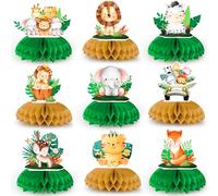 Safari Animal Honeycomb Centerpieces, 9 Pcs Baby Jungle Animals Honeycomb Centerpieces/Jungle Animals Honeycomb Table Toppers/Safari Baby Shower Centerpieces, for Jungle Baby Shower Decorations