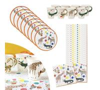 Safari Animal Party Pack - Plates, Napkins, and Cups for 8 Guests