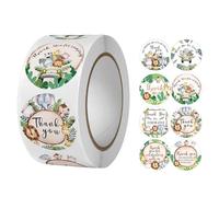 Safari Animal Stickers 500Pcs Jungle Thank You Stickers Self Adhesive Wild Animals Round Gift Wrap Label for Baby Shower Kids Birthday Party Decorations Y7DWGXJT
