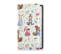 Safari Animals Forestry Music Party Pu Leather Car Registration and Insurance Holder Auto Truck Comparment Accessories Case for Any Car, Truck, Motorcycle, Trailer or Boat