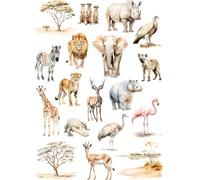 Safari Animals Rice Paper, 29 x 40cm (1pc) - for Furniture Poster Craft Decoupage by CRAFT KREATIVELY by Craft Kreatively