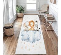 Safari Animals Runner Rugs for Hallway 80x150, Elephant Lion Zebra Hallway Runner Kids Boys Girls Cartoon Pattern Carpet Runners for Kitchen Bedroom Living Room, Non Slip Long Rug, f141il