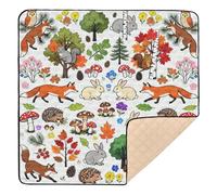 Safari Animals & Safari Pattern Large Non-Slip Baby Play Mat for Indoor Outdoor Cozy Breathable Tummy Time & Crawling Mat for Newborns Babies Infants Toddlers, 50'' x 50''