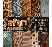 Safari animals scrapbook paper, 8.5x8.5, 10 Designs, 20 Double-Sided Sheets: African animals print Scrapbooking Paper for Junk Journals, Decorative ... & Mixed Media, Origami, Collage & Card Making