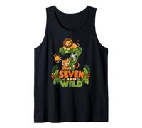 Safari Animals Seventh Birthday Seven and Wild 7 Years Old Tank Top