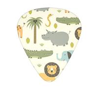 Safari Animals Unique Guitar Picks With Clear Prints And Multiple Thicknesses