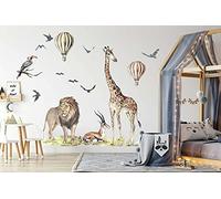 Safari Animals Wall Stickers - Removable Watercolour Jungle Nursery Décor