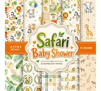 Safari Baby Shower Scrapbook Paper: Gender Neutral Jungle Animals Craft Papers for Scrapbooking, Junk Journals, Baby Memory Books & Card Making