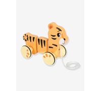 SAFARI baby tiger pull-along toy SMALL FOOT orange