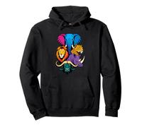 Safari Big Five Animals Bold Color Portrait Popart Design Pullover Hoodie
