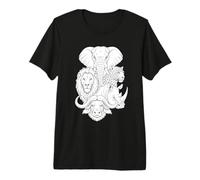 Safari Big Five Animals Clean Outline Design Premium T-Shirt