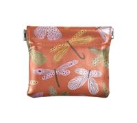 Safari Butterflies Dragonflies Women PU Leather Coin Purse Portable Card Cases Money Organizers for Women, Safari Butterflies Dragonflies, 4.33"(L) x 3.74"(W) x 0.39"(H), Classic