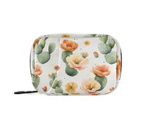 Safari Cactus Retro Style Floral medicine bag with Detachable Compartments portable daily pill organizer