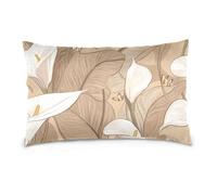 Safari Calla Lily Beige Flower Standard/Queen Size envelope pillowcase all cotton pillowcases Lightweight, Soft Easy Care fundas de seda para almohadas 20x30 inchs Set of 2