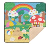 Safari Carnival Cute Foldable Baby Activity Play Mat for Floor Waterproof Baby Kick Crawling Mat for Babies Infants Toddlers, 50'' x 50''