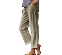 Safari Clothes for Women Linen Trousers for Women UK 2025 Casual Solid Colour Elaticate Waist Wide Leg Summer Long Pants Loose Comfy Drawstring Breathable Traveling Clothes Gray,M
